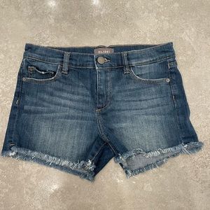 DL1961 Juniors blue denim shorts.